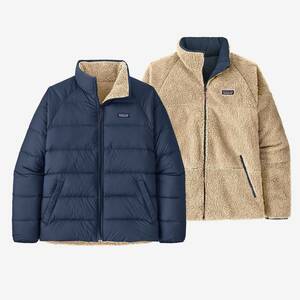 新品未使用! パタゴニア メンズ リバーシブル サイレント ダウンジャケット ニューネイビー 紺 XXLサイズ Patagonia フリース アウトドア