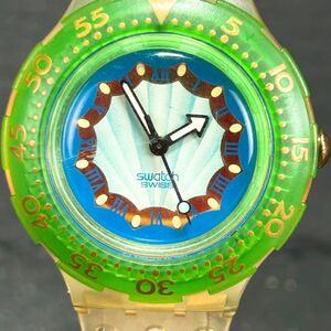 swatch scuba 200 スウォッチ スキューバ 200 AG1993 腕時計 クオーツ アナログ ラバーバンド グリーン 新品電池交換済 動作確認済