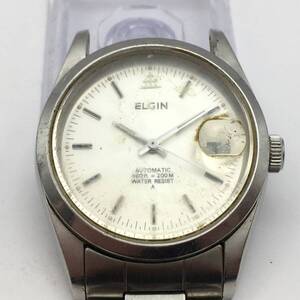 ○O249-294 ELGIN/エルジン 3針 Date デイト メンズ 自動巻き 腕時計 FK-251-A ベルト破損 稼働品