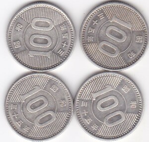 ★稲穂100円銀貨昭和35年 4枚★