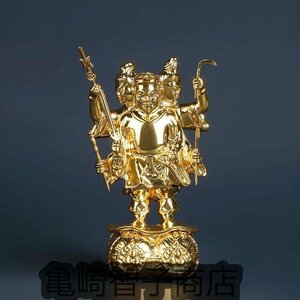 仏像 置物 ミニ【三面大黒天】12cm 七福神 大黒天(さんめんだいこくてん) ミニチュア仏像 三面出世大黒天 戦国史が証明した最強神 厄災除