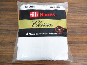 O-35【直接引取不可】Hanes/ヘインズ CLASSIC Tシャツ3枚組 メンズ クルーネック サイズL/G(42-44)コットン100％ 1995年/末開封品