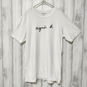 agnes b　アニエスベー　サイズT1　 ロゴ Tシャツ 半袖 ホワイト クルーネック