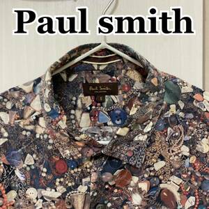 ポールスミスコレクション　PaulSmith collection 総柄シャツ　宝石柄　奇抜　派手　三浦春馬　Sサイズ　長袖シャツ　マルチカラー