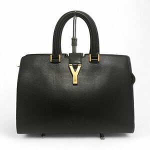 1円〜 美品 Yves saint Laurent イヴサンローラン ベイビー カバス ハンドバッグ Y金具 ブラック ゴールド 