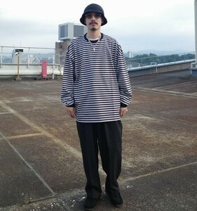 極美品　COOTIE Supima Border Oversized L/S Tee クーティー ロンT 長袖 完売商品　// 検索 CHALLENGER MASSES NEIGHBORHOOD TENDERLOIN