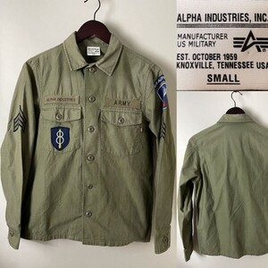 ★【名作 国内正規品】ALPHA INDUSTRIES INC アルファ インダストリーズ TS5021-021 コットン アーミー ユーティリティー シャツ S カーキ