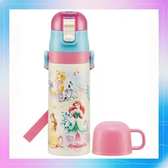 【在庫限り】Color:2WAY 430ml スケーター(Skater) 子供用水筒 2WAY 直飲み コップ付き プリンセス シンデレラ 22 女の子 430ml(コップ時) 470ml(直飲み時) ステンレス キッズ 保冷 軽い 紐付き 幼稚園 女の子 S