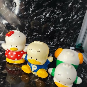 富士銀行 あひるのペックル ソフビ 貯金箱　3体セット 非売品　レトロ　ルビーちゃん　サンリオ