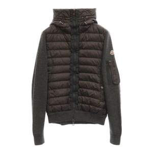 MONCLER モンクレール 17AW MAGLIONE TRICOT CARDIGAN 袖ニット ナイロン切替 ジップアップ ダウンジャケット カーキ C20919402800