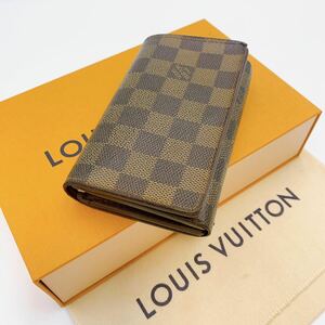 A132【外観極美品】LOUIS VUITTON ルイヴィトン ダミエ ポルトモネ ビエ トレゾール 二つ折り財布 ウォレット N61730/CA0025