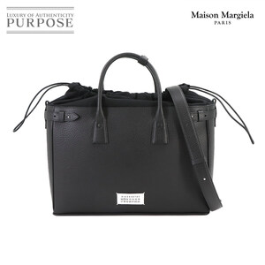 未使用 展示品 メゾン マルジェラ Maison Margiela 5AC デイリー 2way トート ショルダー バッグ レザー コットン ブラック 90235859