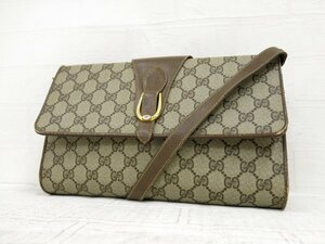 ◆美品◆GUCCI オールド グッチ◆GGスプリーム◆PVC カーフ レザー 本革◆ショルダー バッグ◆ベージュ系 G金具◆ヴィンテージ◆A5417