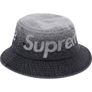 【M/L】　Supreme 22SS Fade Jacquard Denim Crusher Black シュプリーム デニム クラッシャー ハット 帽子 黒