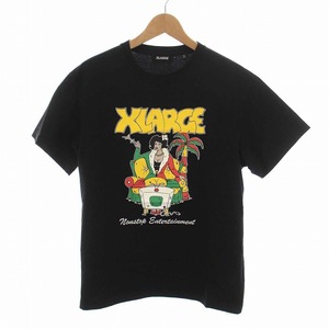 エクストララージ X-LARGE NONSTOP ENTERTAINMENT S/S TEE プリント Tシャツ カットソー 半袖 S 黒 ブラック /YM メンズ