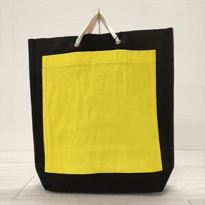 TEMBEA POCKET TOTE ポケットトート 定価12500円 キャンバス トートバッグ ブラック イエロー テンベア 4-0629G 240801