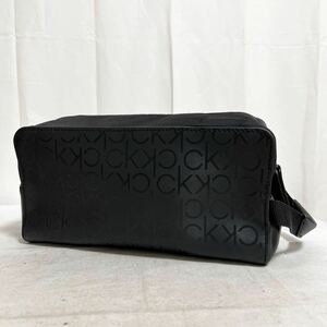 和369★ Calvin Klein カルバンクライン セカンドバッグ ロゴ柄 総柄 ブラック レディース