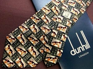 ♪0745D♪状態並品【犬 いぬ 動物 柄】ダンヒル【dunhill】 ネクタイ