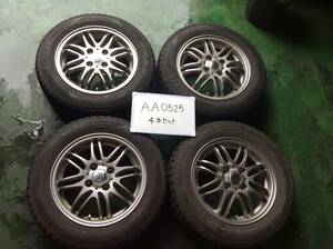 AA0525　ホイール4本　BRANDLE-LINE　4H/PCD100　175/65R14　5.5J　Offset +50　スタッドレスタイヤ　DUNLOP　DSX-2