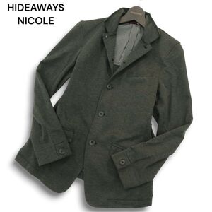 HIDEAWAYS NICOLE ハイダウェイ ニコル 通年★ ストレッチ アンコン ジャケット 綿ポリ混紡 グレー Sz.46 メンズ　A4T11407_A#O