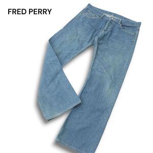 FRED PERRY フレッドペリー 通年 USED加工★ デニム パンツ ジーンズ Sz.L メンズ 日本製　A5B00002_1#R