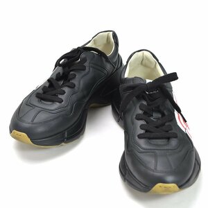 グッチ GUCCI スニーカー Rhyton sneaker Black Print レザー ブラック i0466