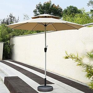 2.7M Outdoor Double Roof Terrace Garden Umbrella, Portable Patio Umbrella, Very Suitable For Garden, Beach Commercial Activity