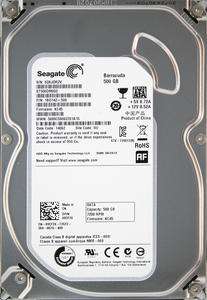 Seagate ST500DM002-1BD142-500 KC45 DP/N 09CF26 3.5インチ SATA600 500GB 1371回 15293時間