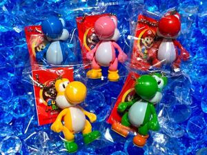 ☆未使用 スーパーマリオ ヨッシー スイング マスコット キーホルダー 全5色☆ マリオ 任天堂 USJ ユニバーサル 送料無料☆