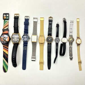 F018-□ 腕時計 10点セット Swatch J.HARRISON CITIZEN SEIKO Dolce ELGIN 他 レディース メンズ クォーツ ソーラー 手巻き 稼働品有