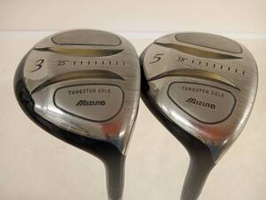 ★即決！★mizuno/ミズノ★メンズ右打ち用フェアウェイウッド2本セット★3W/5W★mizuno JPX TUNGSTEN SOLE★SR★15/18°★