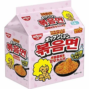 日清食品 日清焼そば ポックンミョン 韓国風甘辛カルボ 5食パック インスタント袋麺 500g×6個