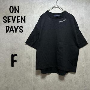 【ON SEVEN DAYS】オーバーサイズTシャツ（F）首元ロゴ＊カジュアル＊