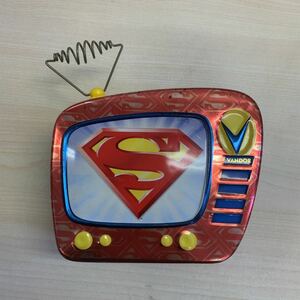 【希少】スーパーマン ミニ TV型 トート缶 DC Comics Superman Mini TV Tin Tote #74069 Vandor DCコミックス アメコミ グッズ ブリキ
