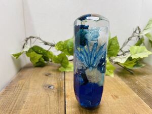 水中花シフトノブ　お花畑　青