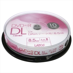 200枚セット(10枚X20個) Lazos データ用DVD+R DL L-DDL10PX20 /l