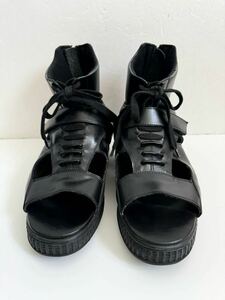 GIVENCHY size 43 1/2 イタリア製 レザーサンダル ブラック 黒 メンズ グラディエーターサンダル ブーツ ジバンシィ