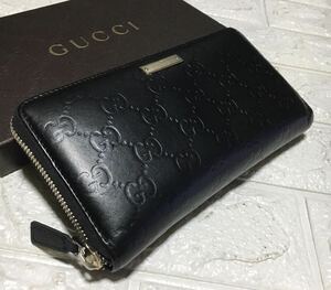 正規品/鑑定済みGUCCIシマGGラウンドファスナー/シリアル番号112724