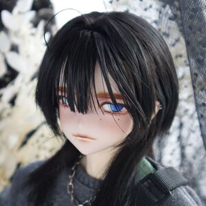 MOF DOLL. DDH-09(セミホワイト肌)(難あり)カスタムヘッド＋アイ＋ウィッグ【DDB向け】 ソフビ盛り