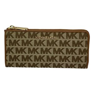 未使用 MICHAEL KORS マイケルコース L字ファスナー 長財布 35T9GTVZ3J JET SET TRAVEL ジェットセットトラベル ベージュ エボニー MKロゴ