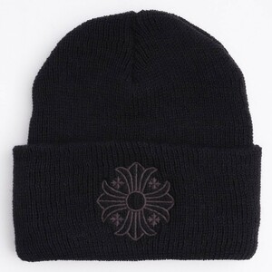 未使用 CHROME HEARTS ウールワッチキャップ CHプラス ブラック クロムハーツ ビーニー ニット帽子 WOOL WATCH CAP 刺繍