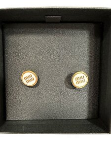 【中古】MIU MIU ミュウミュウ アクセサリー エナメルメタル ピアス ホワイト 5JO912_2F6T_F0009＿s-0141-r08