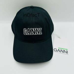 GANNI CAP HAT ガニー ロゴキャップ ベースボールキャップ ブラック