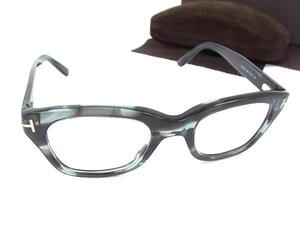 1円 ■美品■ TOM FORD トムフォード TF5178 50□21 145 サングラス メガネ 眼鏡 ブラック系×クリアライトブルー系 FI5226