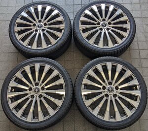 大田原店★中古ホイールタイヤ 4本SET★レアマイスター フィガレット18インチ7.0J 5穴114.3+48P★WINRUN R330 225/40R18★セレナ等