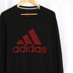 ST2384 アディダス adidas THE GO TO ロンTシャツ XL 肩幅50 ビッグロゴ メール便可 xq