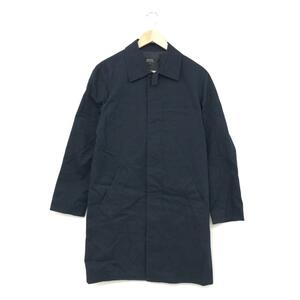 ◆A.P.C. アーペーセー ステンカラーコート XSサイズ◆ ネイビー コットン メンズ ロング フライフロント アウター