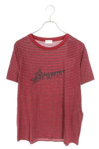 サンローランパリ 19AW 579056 YBIW2 サイズ:XL フロントロゴボーダーTシャツ 中古 BS99