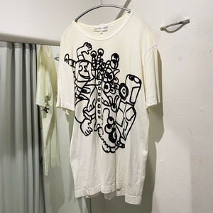 COMME des GARCONS SHIRT コムデギャルソンシャツ 17SS グラフィックプリントTシャツ ホワイト size-S S25103【中目黒R10】