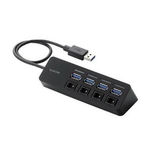 まとめ得 エレコム 4ポートUSB3.0ハブ(マグネット・個別スイッチタイプ) U3H-S418BBK x [2個] /l